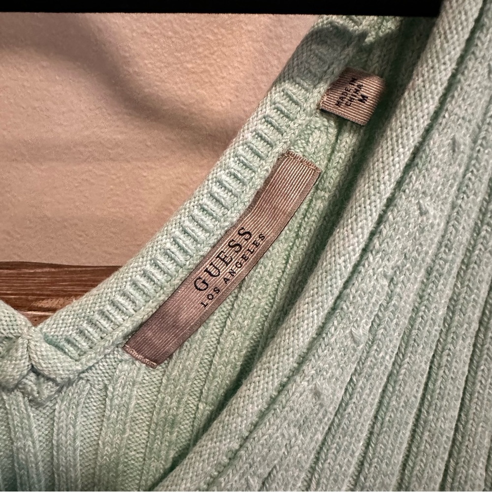 Guess Light Green Ribbed Tank Top - Picture 3 of 4